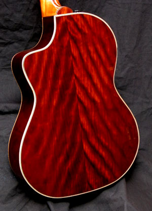 guitar back - engleman spruce with rope cherry